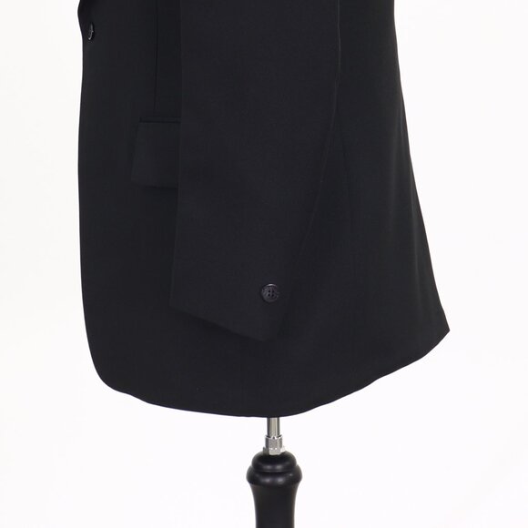 Vintage 1970s 42L Black Solid 1-Button Sport Coat Blazer Jacket T304 - Picture 6 of 11